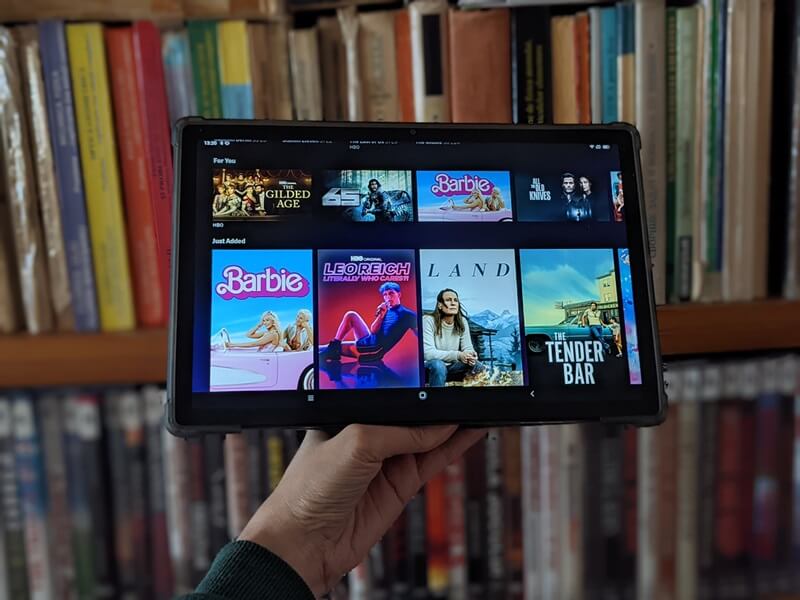 Tablet with HBO Max app open.