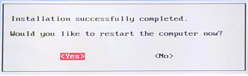 A screenshot showing a successful installation for Chimera.