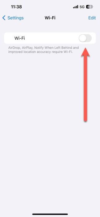 Wifi Toggle Button Ios Settings