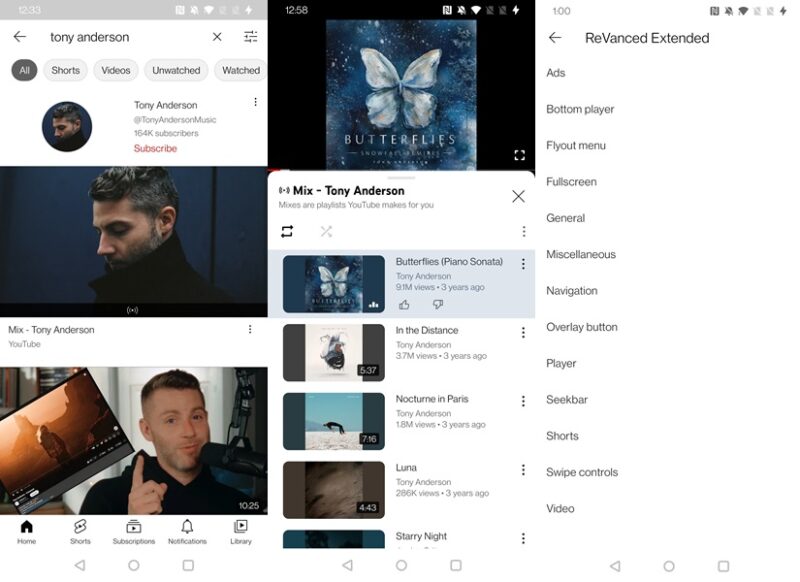 Inside look at the ReVanced app. 