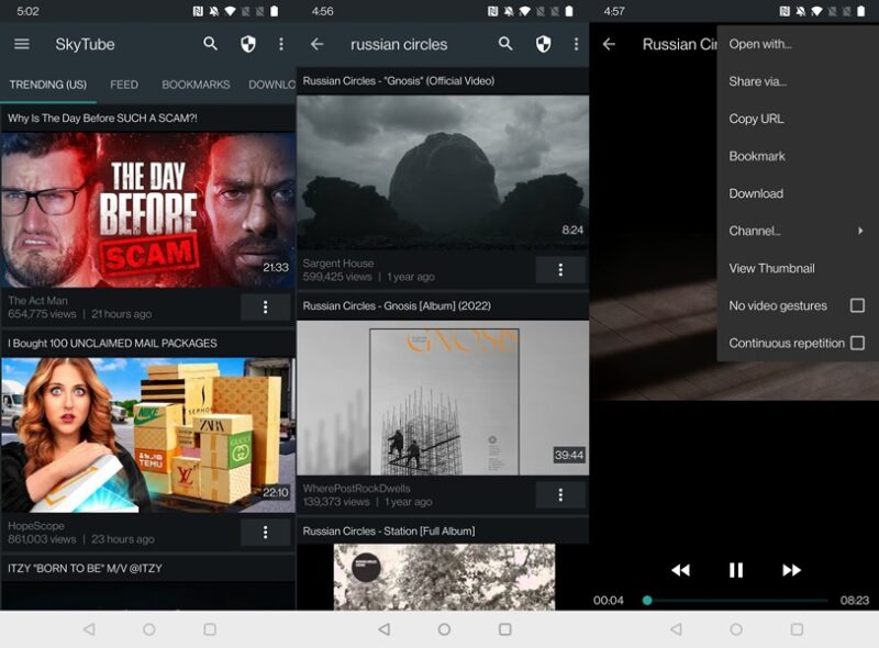 Inside look at the SkyTube app. 