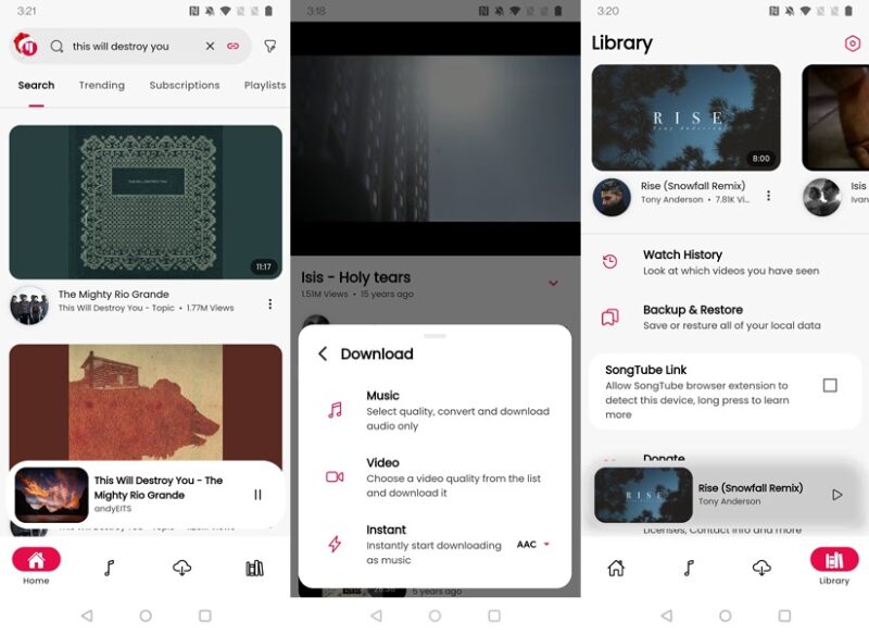 Inside look at the SongTube app. 