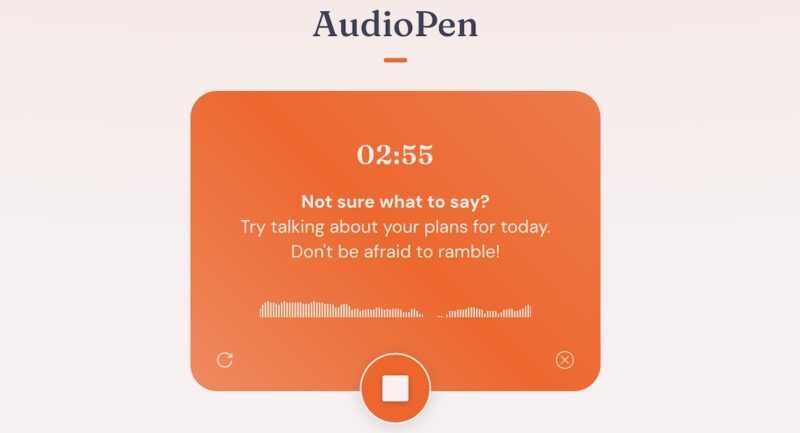 Using Audiopen Tool to Transcribe Recordings
