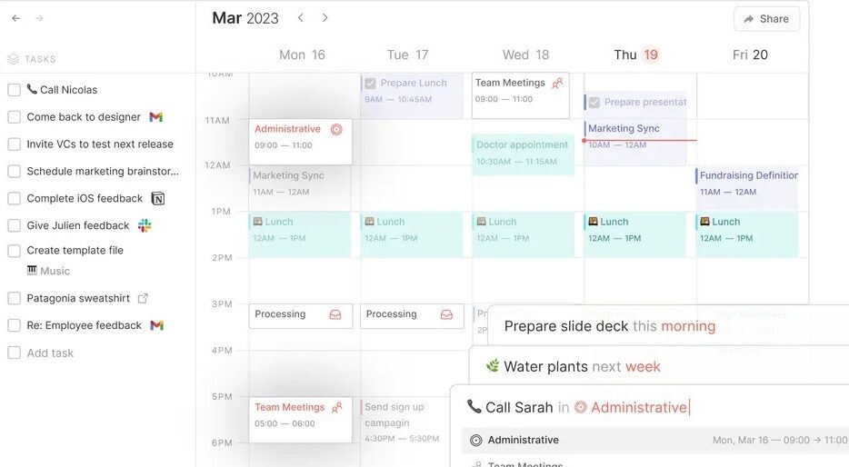 Notion Calendar Planner Routine's planning features in action in its calendar app