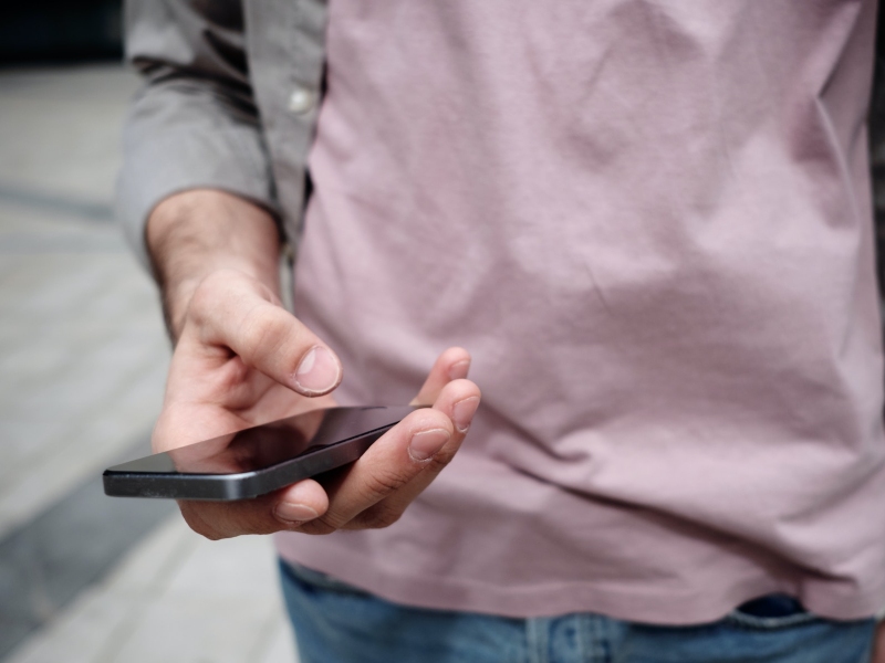 Person holding phone
