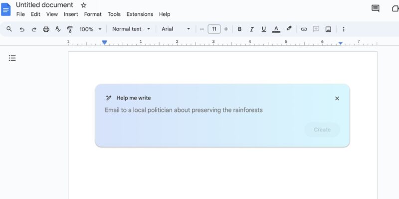 Writing Text With Google Labs AI Assistant on Google Docs