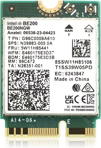 Wi-Fi 7 compatible Wi-Fi card, BE200NGW.