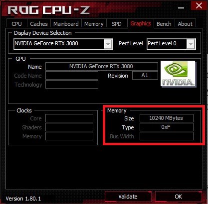 CPU-Z graphics memory