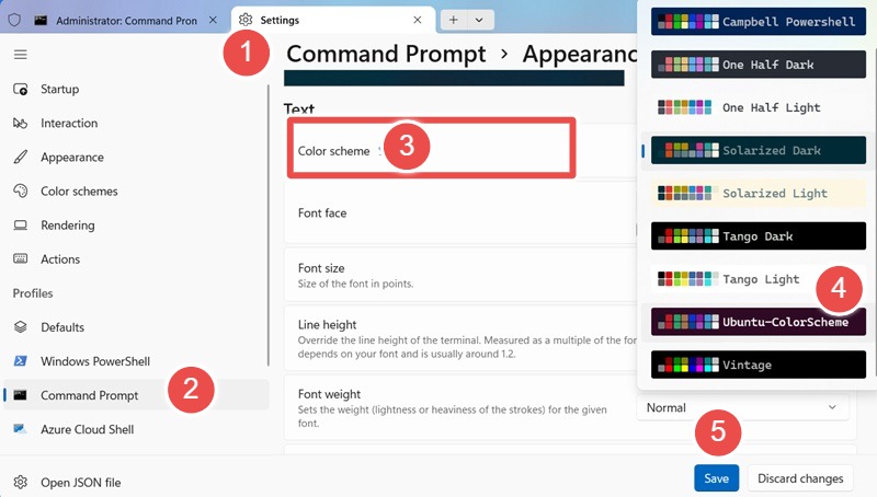 How to choose a default Windows Terminal theme - all the steps explained.