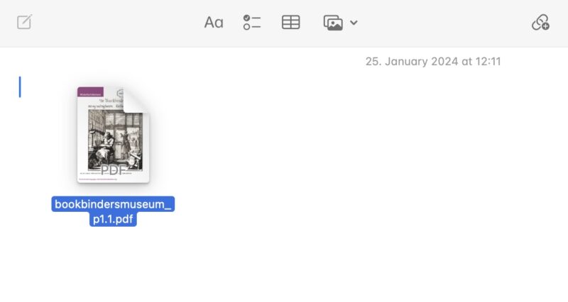 Adding a PDF to a Note