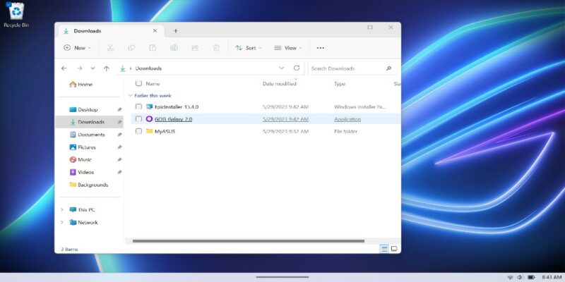 Asus Rog Ally Windows File Explorer
