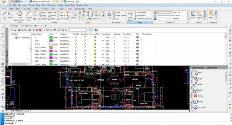 Opening layer options in JTS Intellicad.