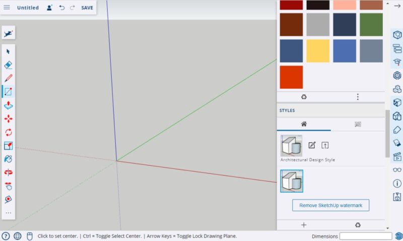 Exploring tools in SketchUp.