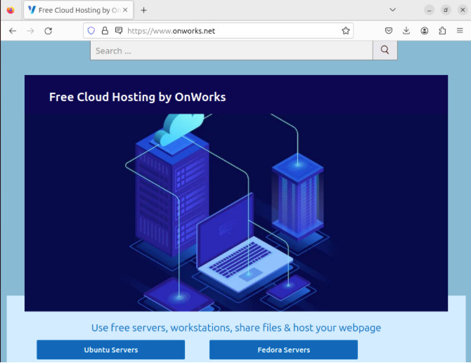 A screenshot showing the landing page for Onworks.