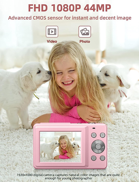 Camkory Digital Kids Camera Fhd 1080p 44mp