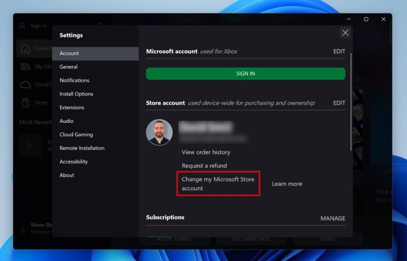 Change My Microsoft Store Account In The Xbox App