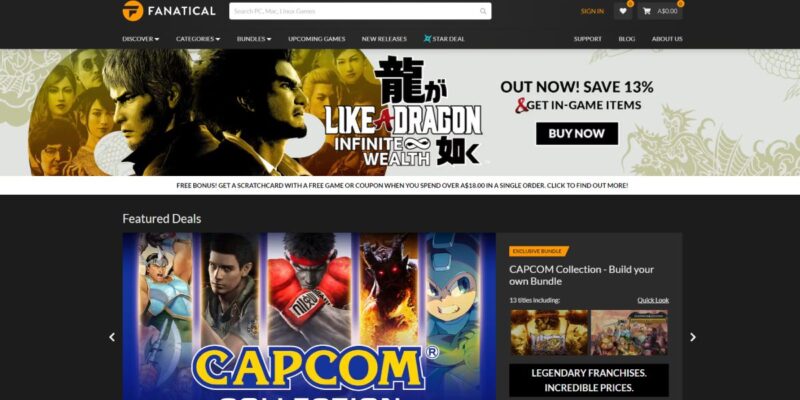 Cheap Game Keys Fanatical Homepage