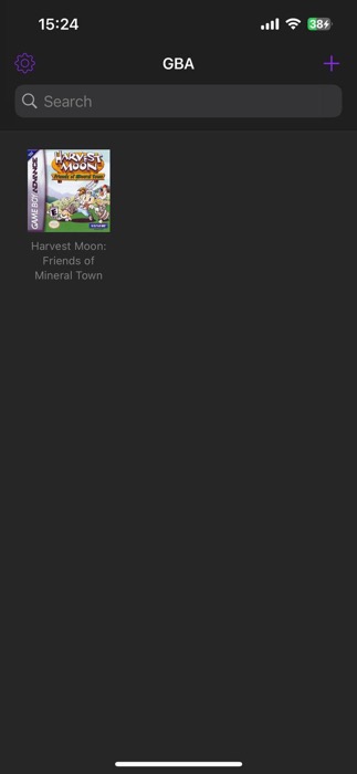 Delta Emulator Game Selection Screen