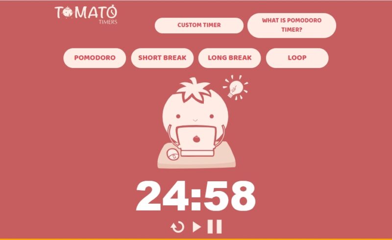 A 25 minute countdown in Tomato Timers.