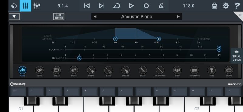 Cubasis 3 app features view.