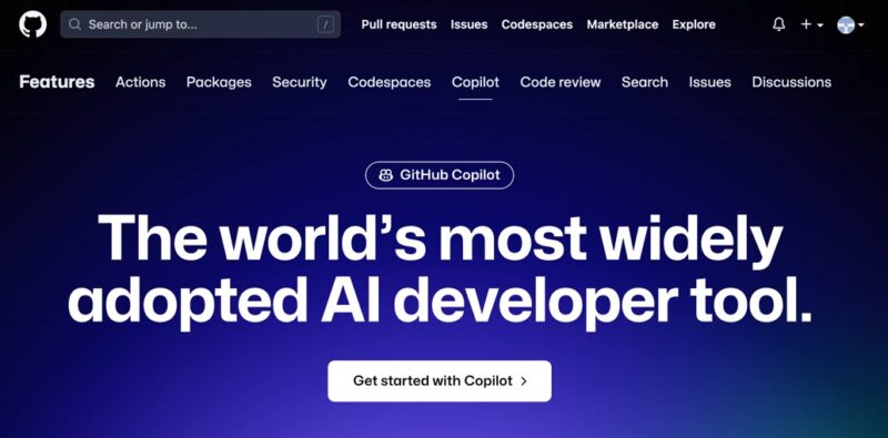 Github Copilot Official Website Screenshot