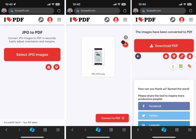 Jpg To Pdf Conversion Performed Using Ilovepdf