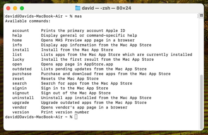 Mas Tool Listing All Available Commands In Terminal