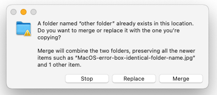 macOS duplicate folder name error