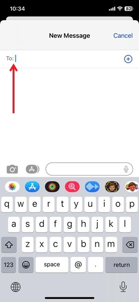 Find your name in iMessage app. 