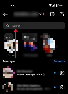 Message Yourself Instagram Android Search Contact