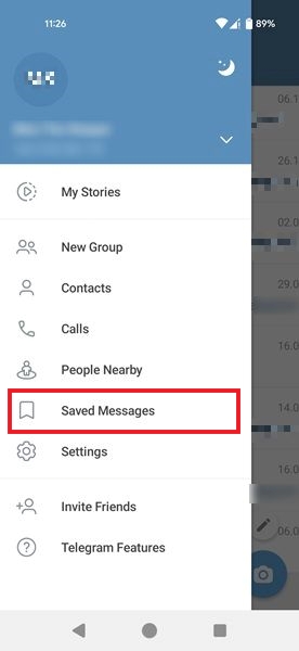 Message Yourself Telegram Android Saved Messsages