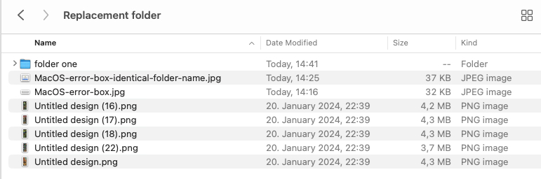 macOS replacement folder