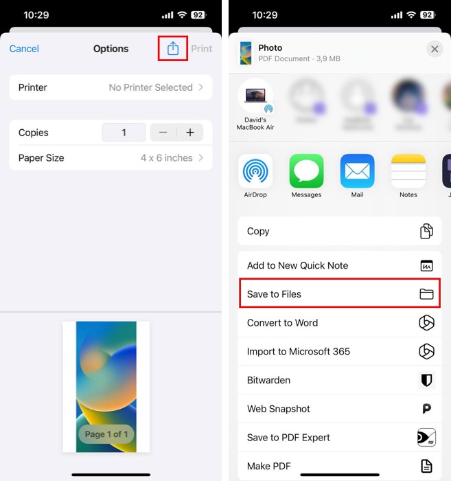 Print Dialog Share Image Converted To Pdf File Instructional Screenshots