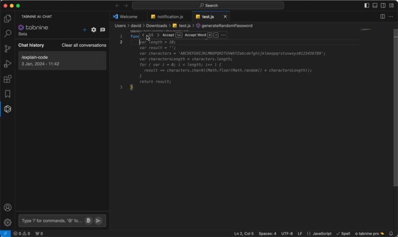 Randompassword Function Generated By Tabnine
