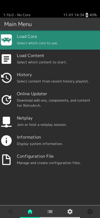 Retroarch Main Screen On Ios