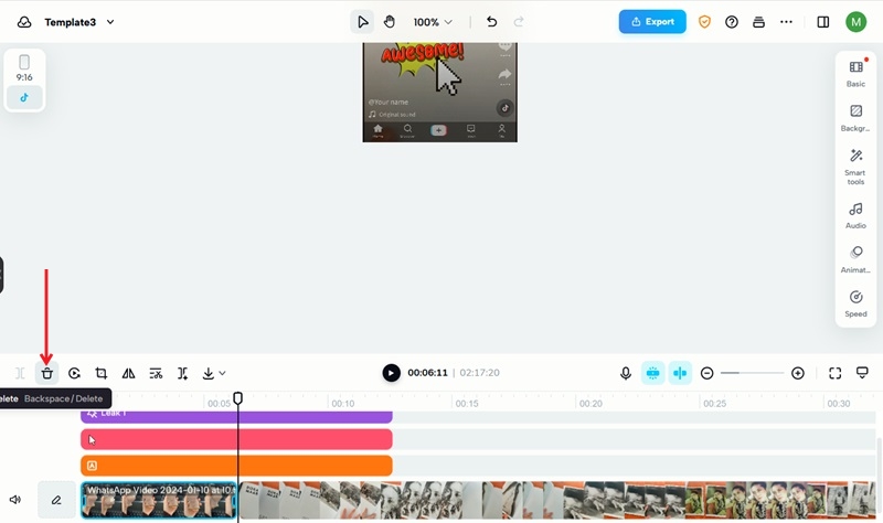 Deleting old video from feed in Caput.