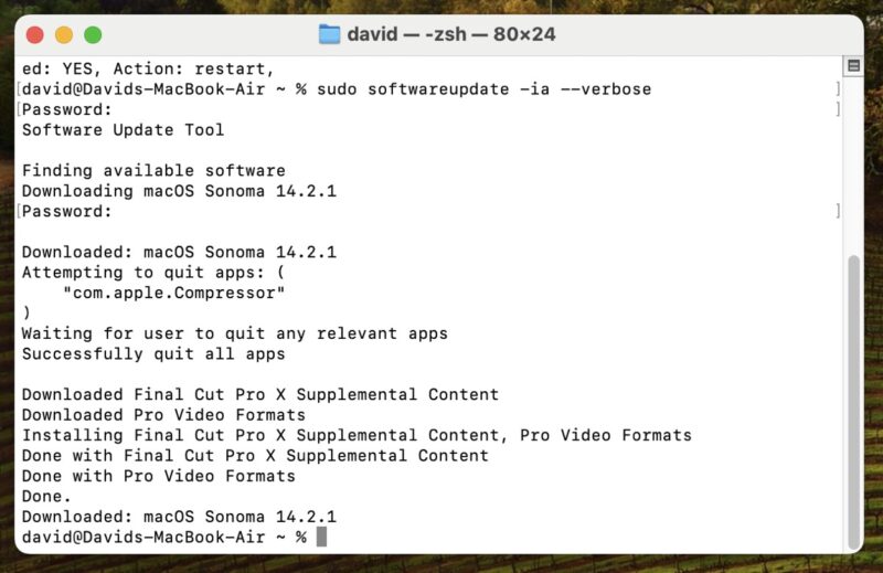 Softwareupdate Tool Verbose Installation Of Updates