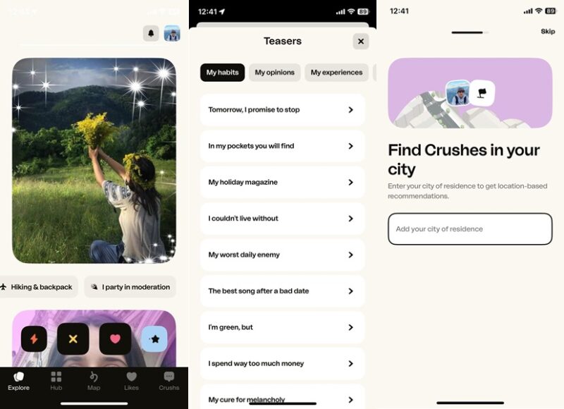 Happn app interface overview on iOS.