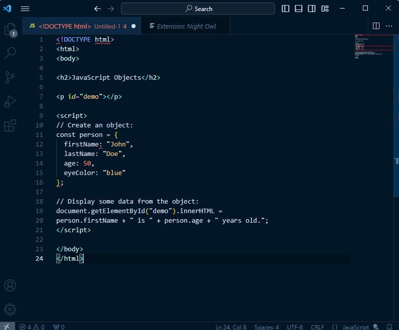 Using the Night Owl Visual Studio Code themes.