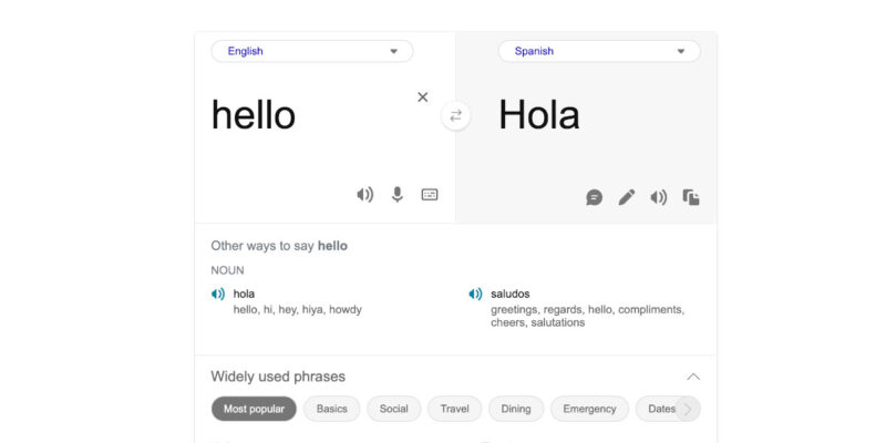 Basic View of Bing Translator