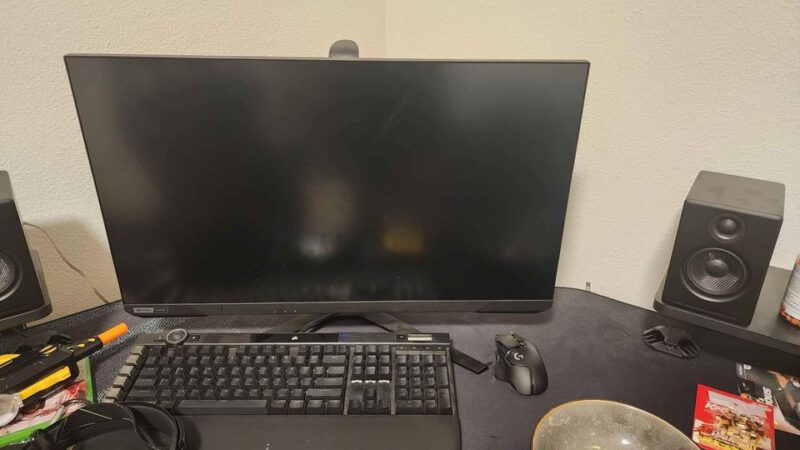 Gaming PC setup with monitor