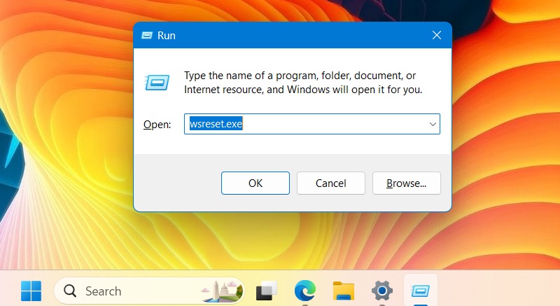 Clear Microsoft Store cache using "WScache.exe" on Run command.