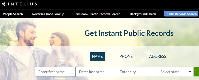 Using Intelius to access public records.
