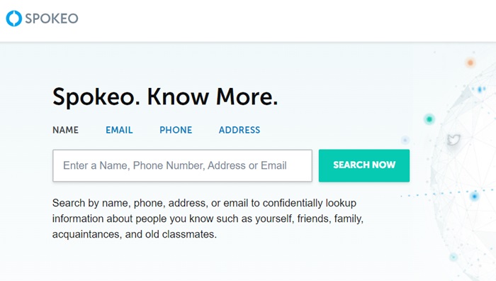 Spokeo, a website to track records for many categories.