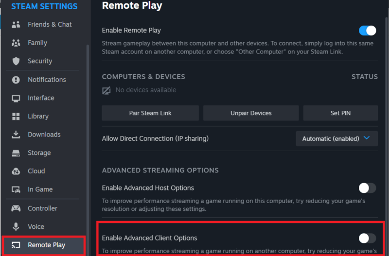 Disable hardware decoding Steam