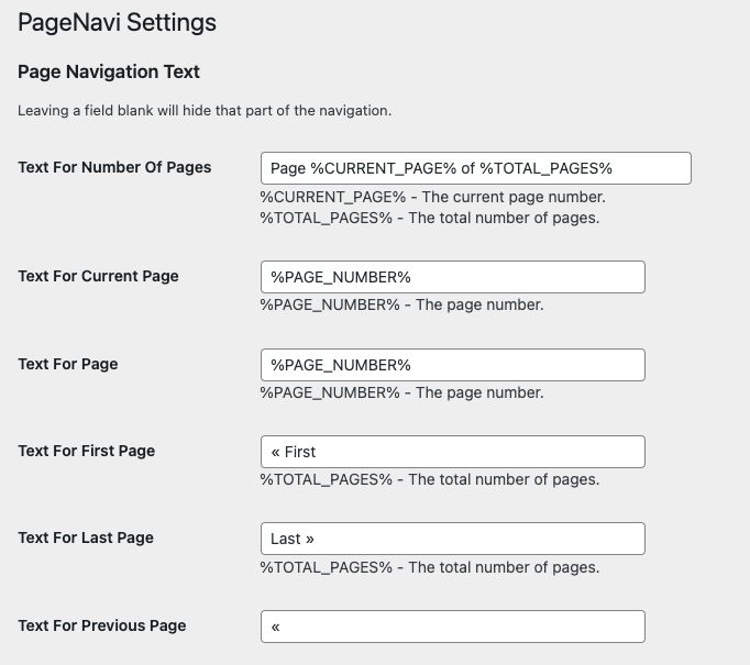 Wp Pagenavi WordPress Pagination Settings