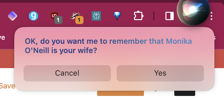 Add relationship to Mac contact