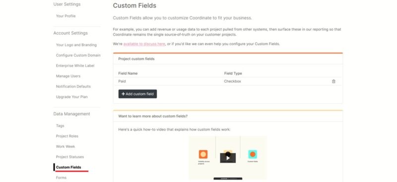 Adding Custom Fields in CoordinateHQ.