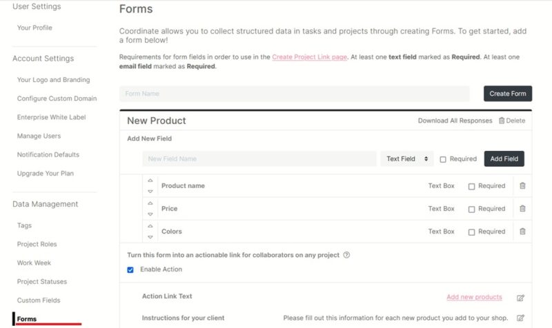 Creating a form with CoordinateHQ. 
