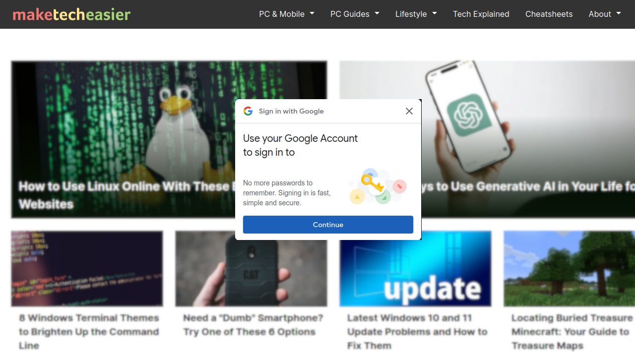 How to Disable Sign in With Google Prompt on Websites